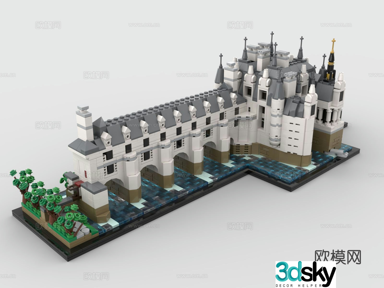 LEGO Chenonceau building blocks Chenonceau toy 3D model