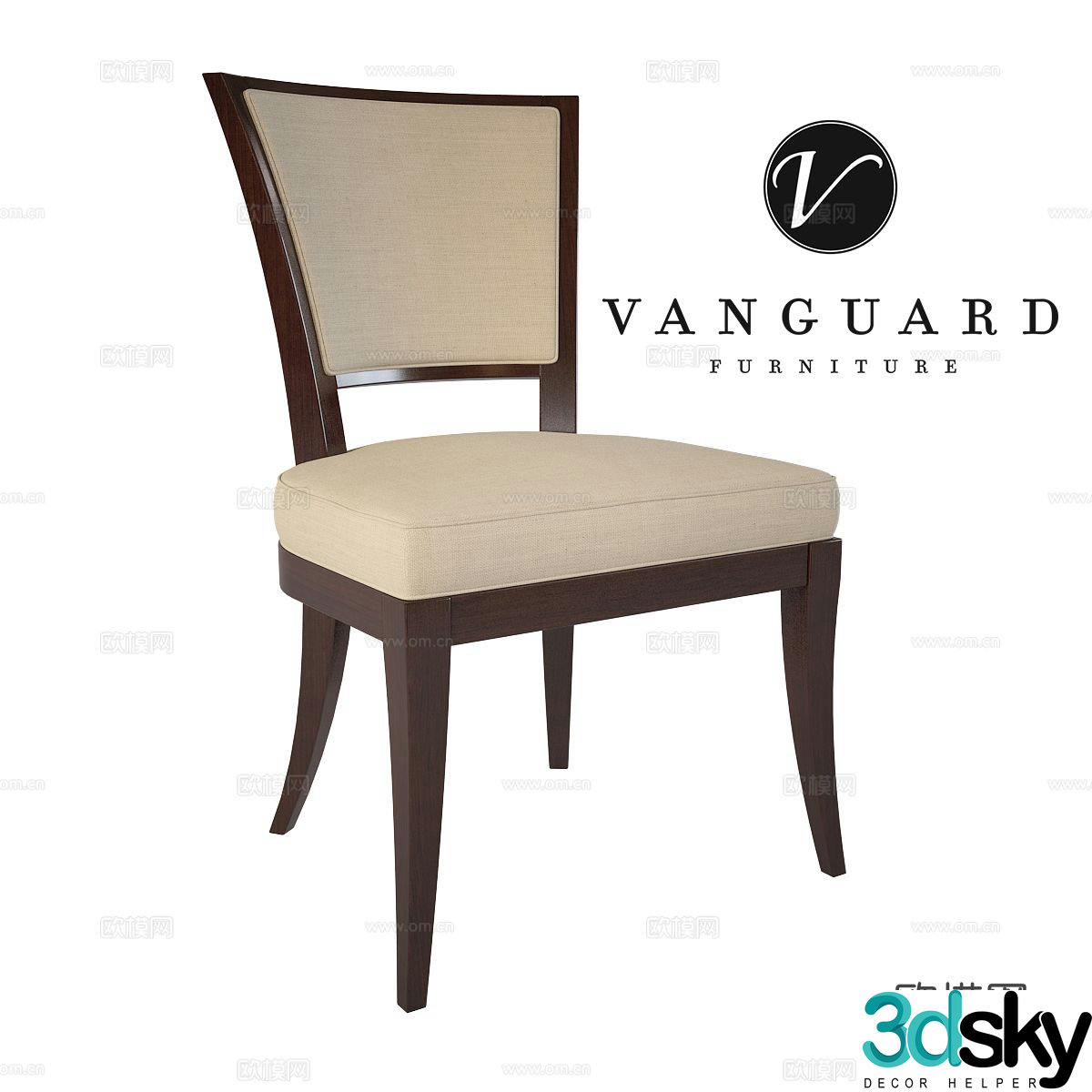 Vanguard single chair dining chair 3d model