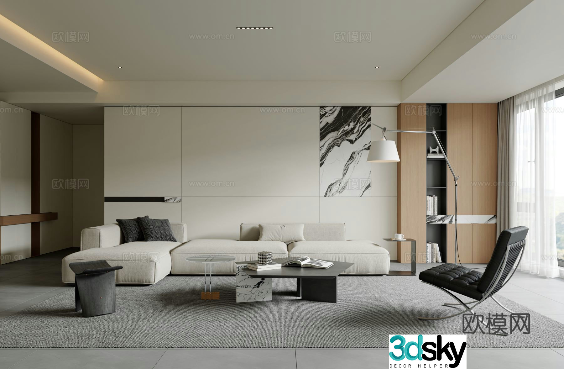 Modern living room 3d model