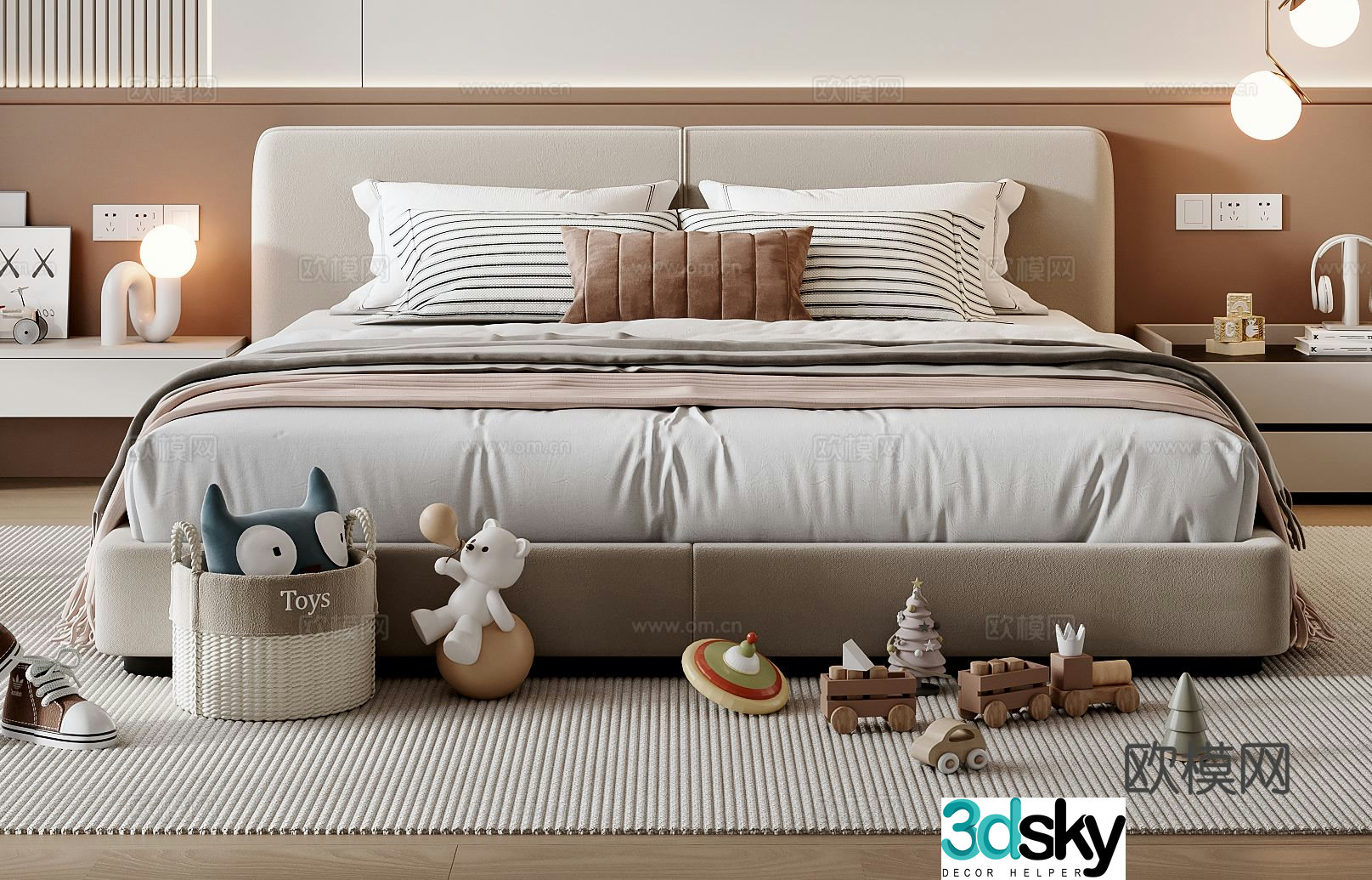 Modern children’s bed 3d model