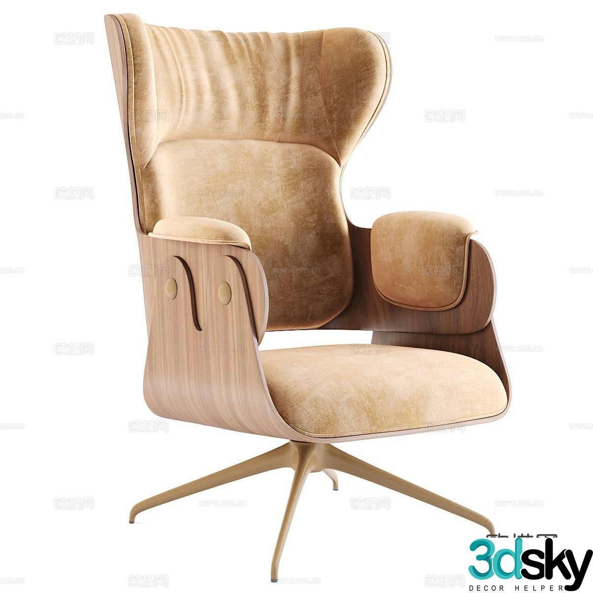 Nuevo Italian style lounge chair armchair 3d model