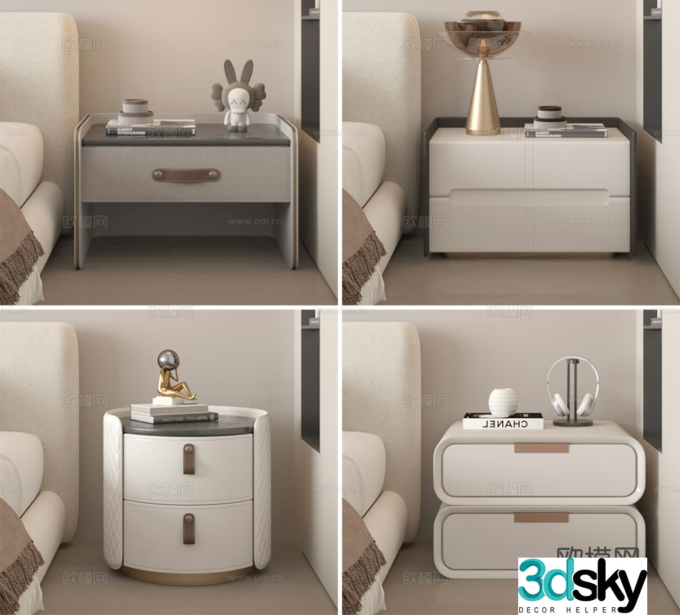 Modern bedside table 3d model