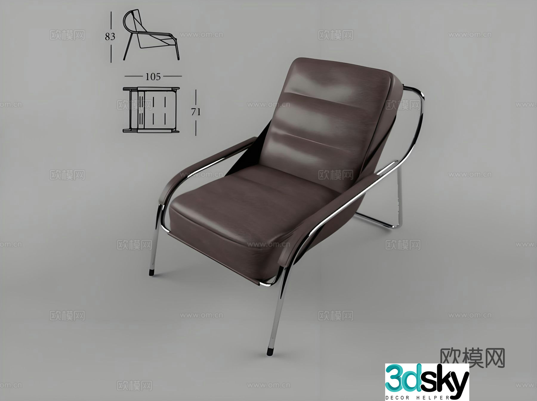 Leather Recliner Leisure Recliner 3d Model