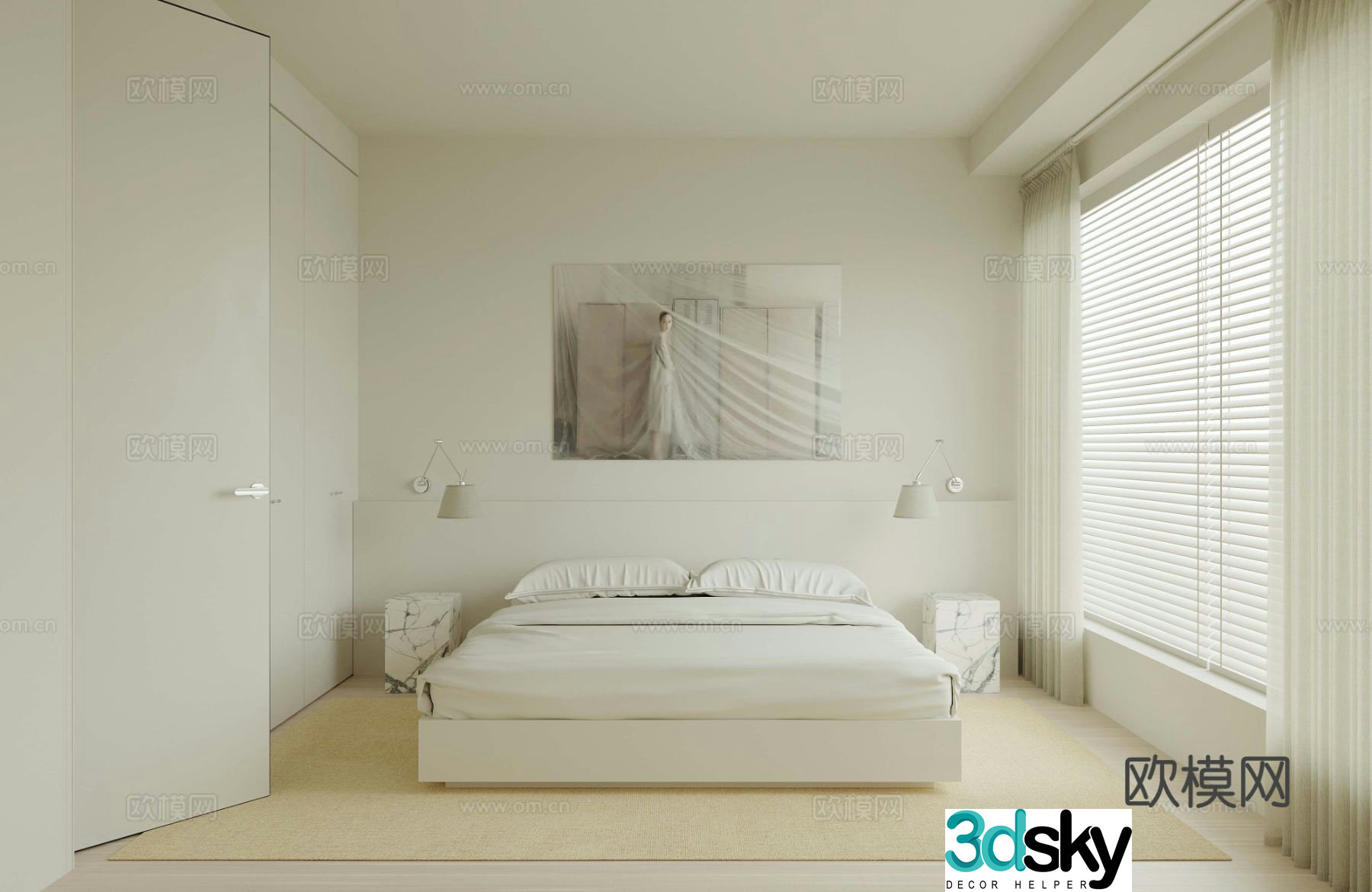 Wabi Sabi bedroom second bedroom 3d model