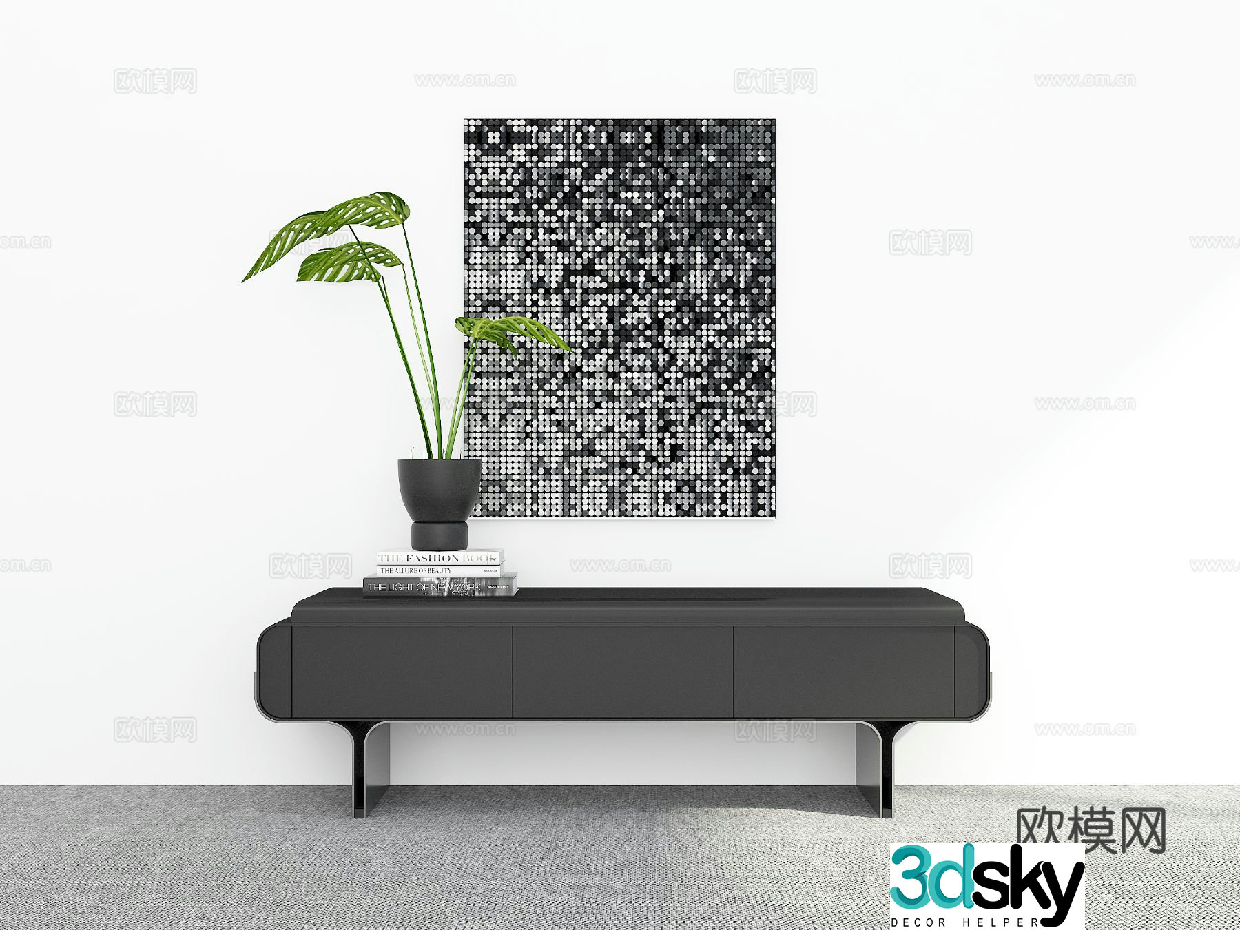 Sofa stool low stool shoe changing stool 3D model