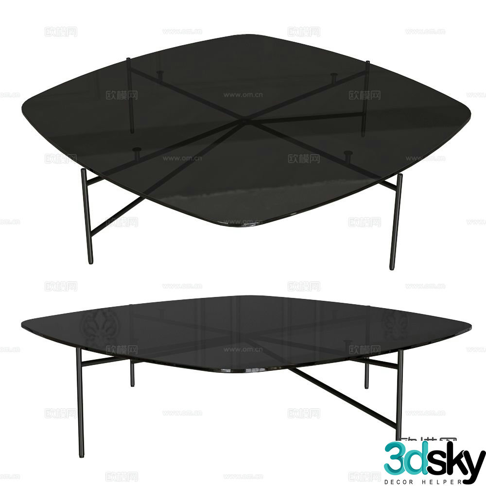 Prostoria minimalist coffee table glass coffee table 3d model