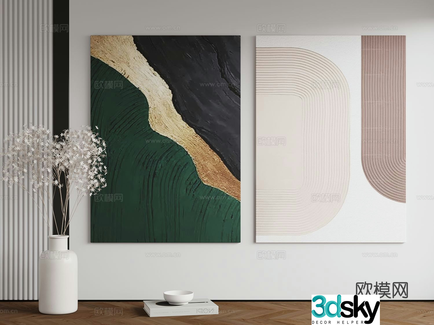 Modern decorative painting art hanging 3d model