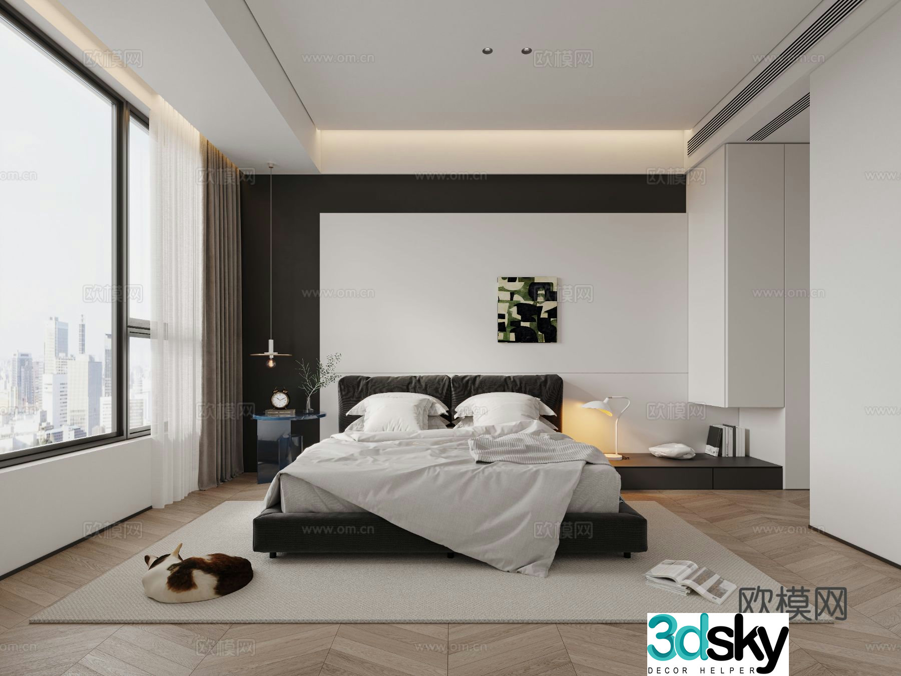 Modern bedroom master bedroom 3d model
