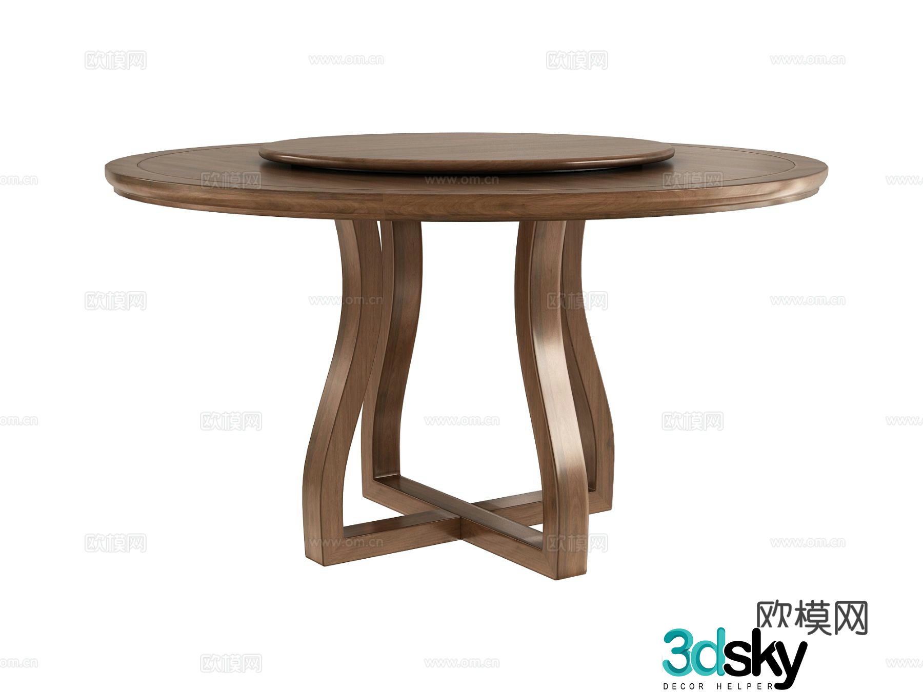 New Chinese dining table round table 3d model