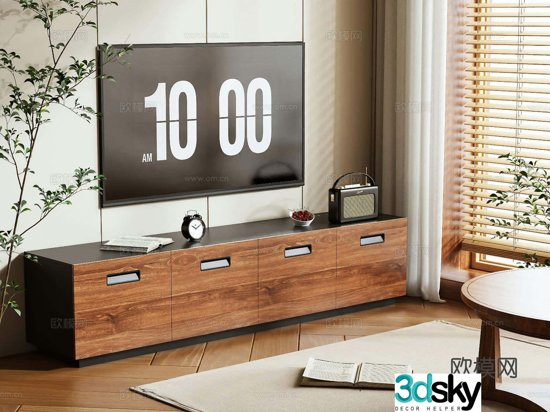 Medieval style TV cabinet 3D model