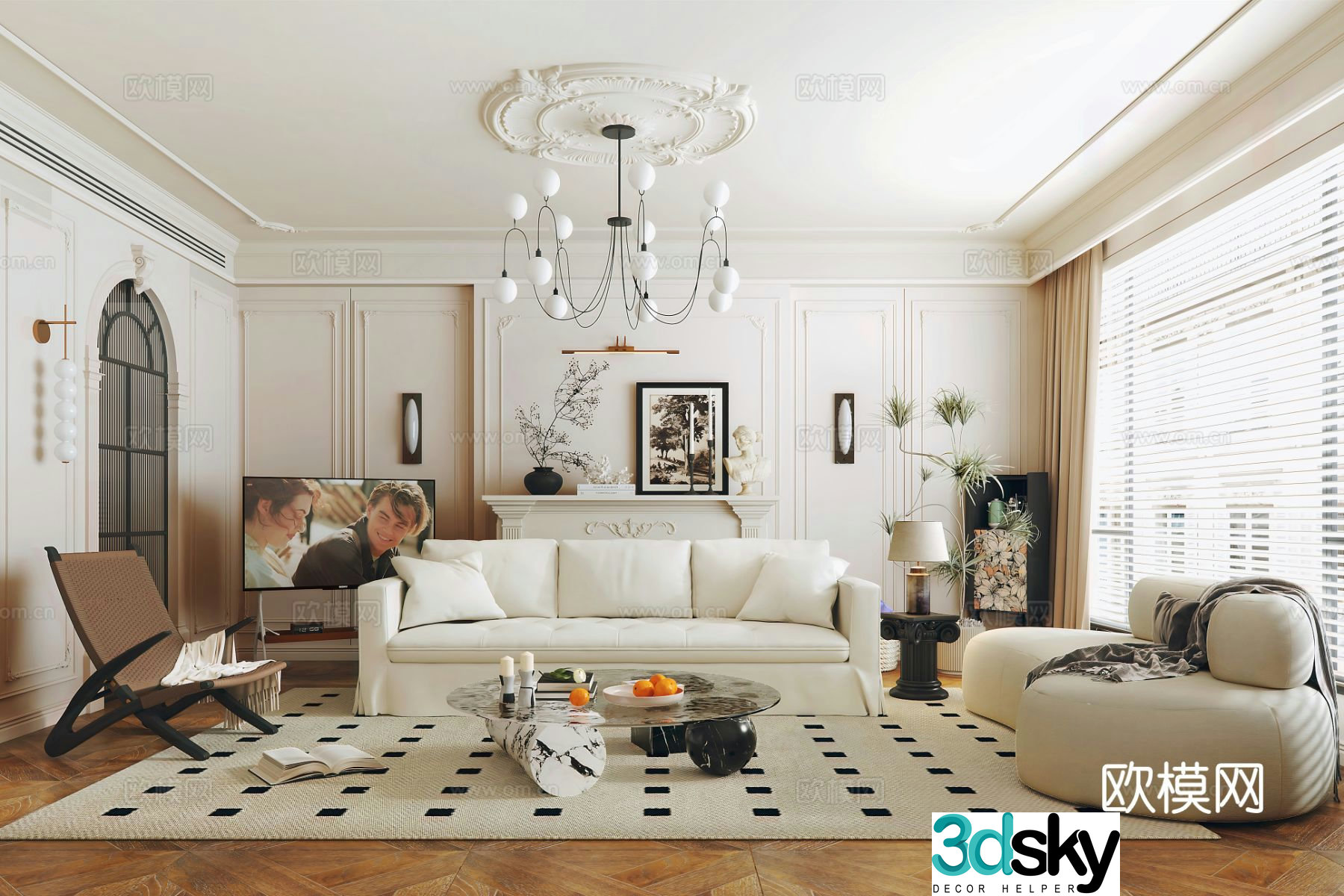 French living room 3d model