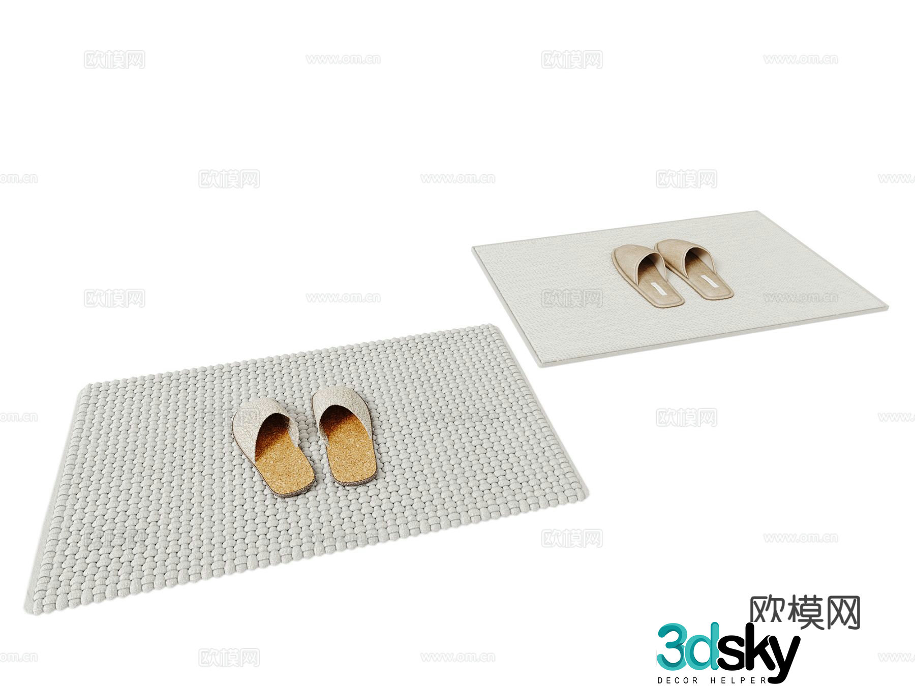 Bathroom carpet square carpet 3d model