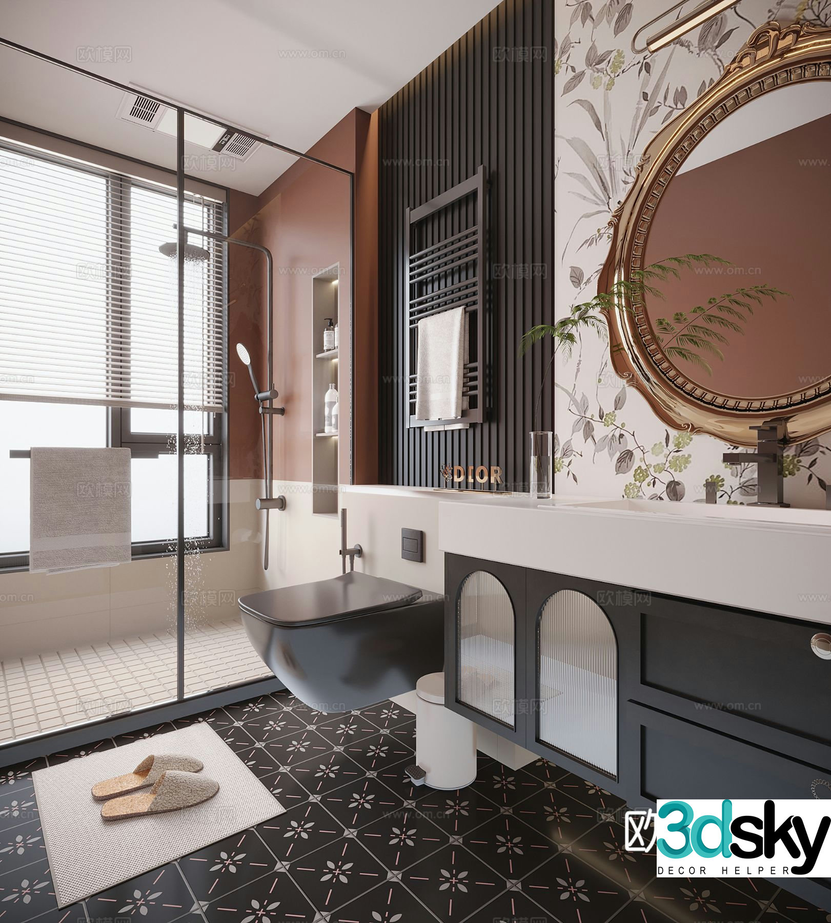 French bathroom bathroom 3d model
