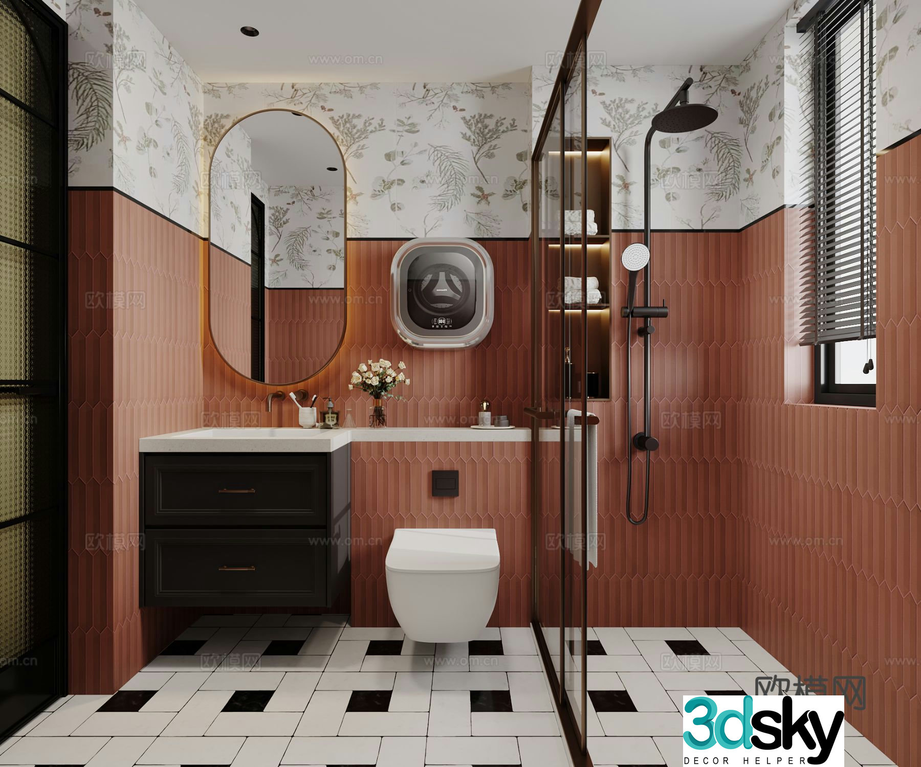 French bathroom bathroom 3d model