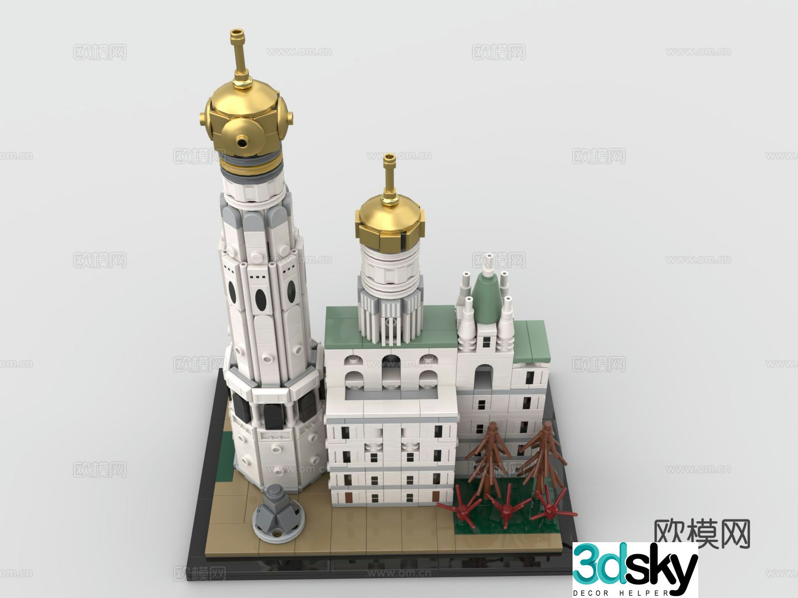 Lego toy building block castle Ivan the Great Bell Tower 3D model