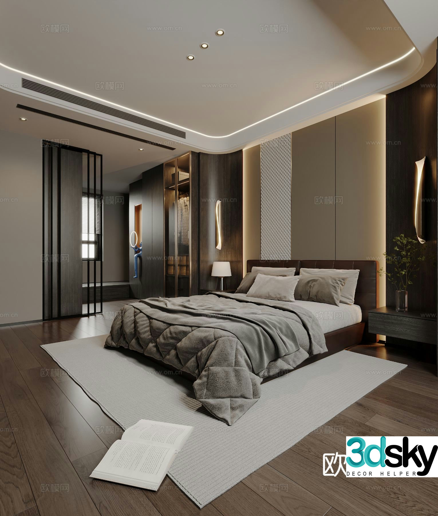 Italian style bedroom master bedroom 3d model