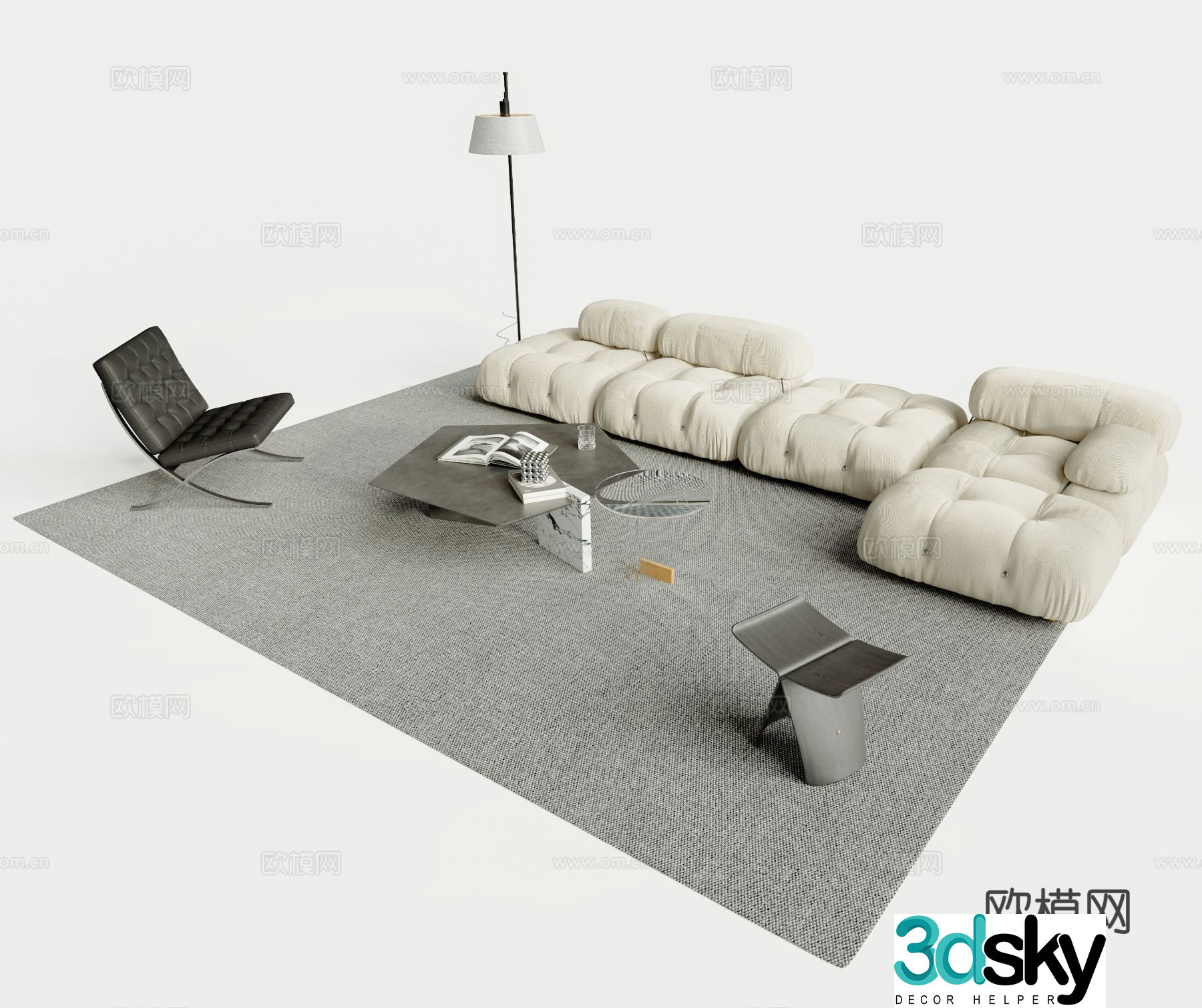 Modern sectional sofa 3d model