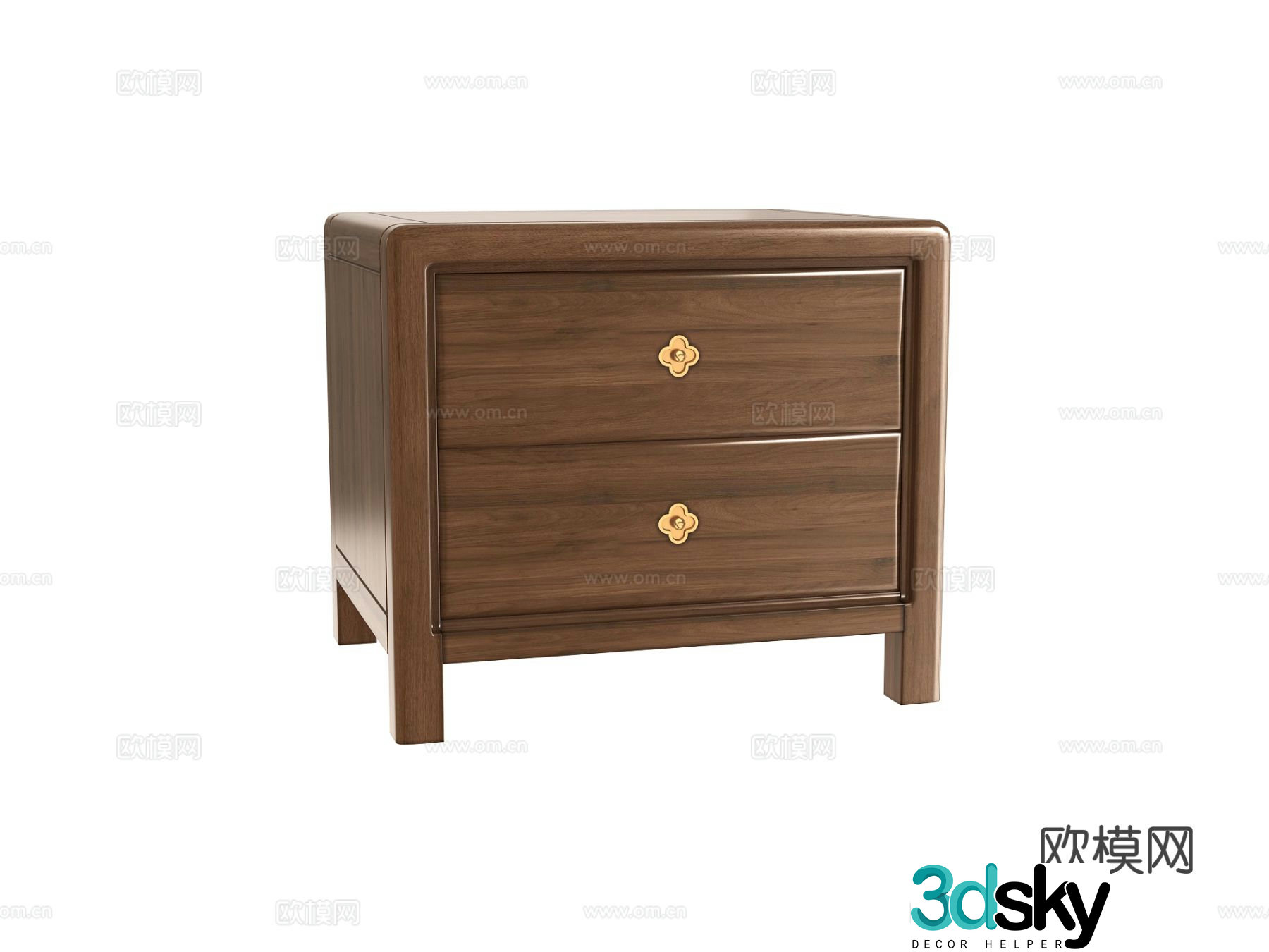 New Chinese style bedside table 3d model