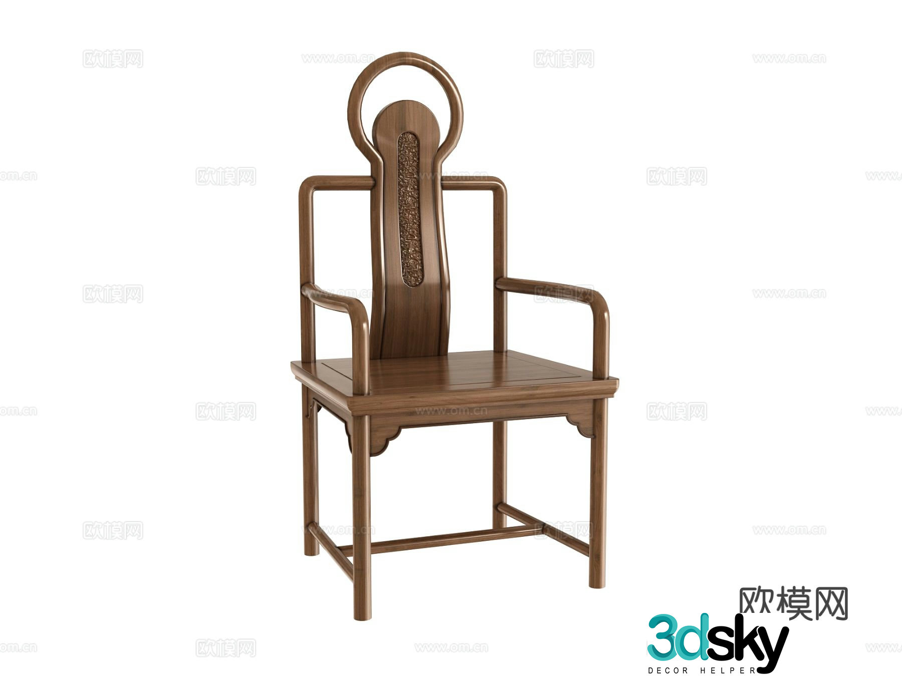 New Chinese style chair Taishi chair tea chair 3d model