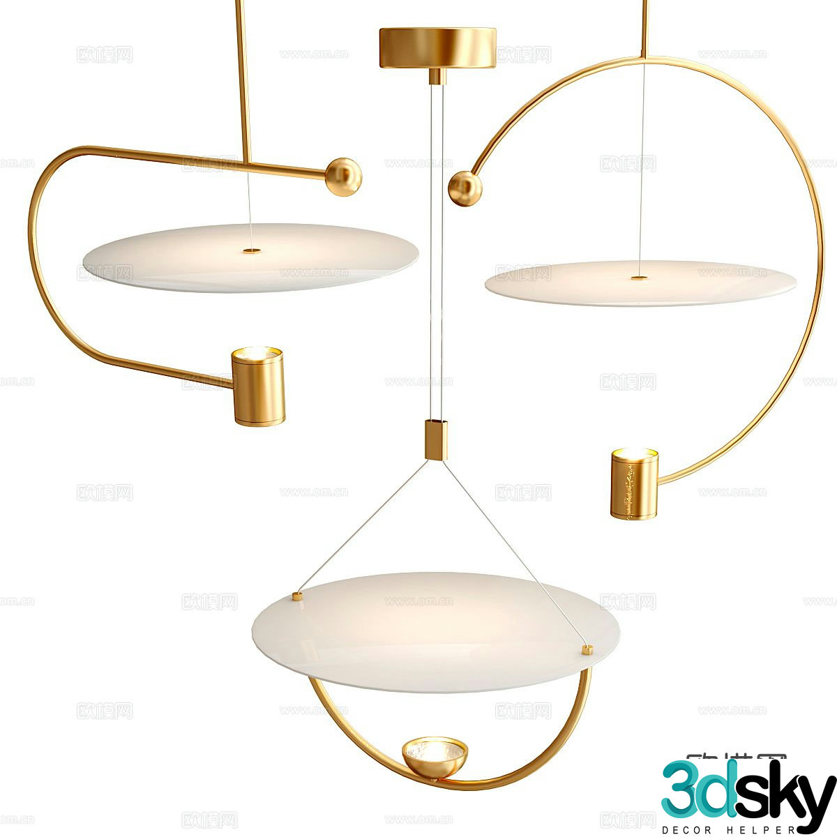 Light luxury chandelier art chandelier 3d model
