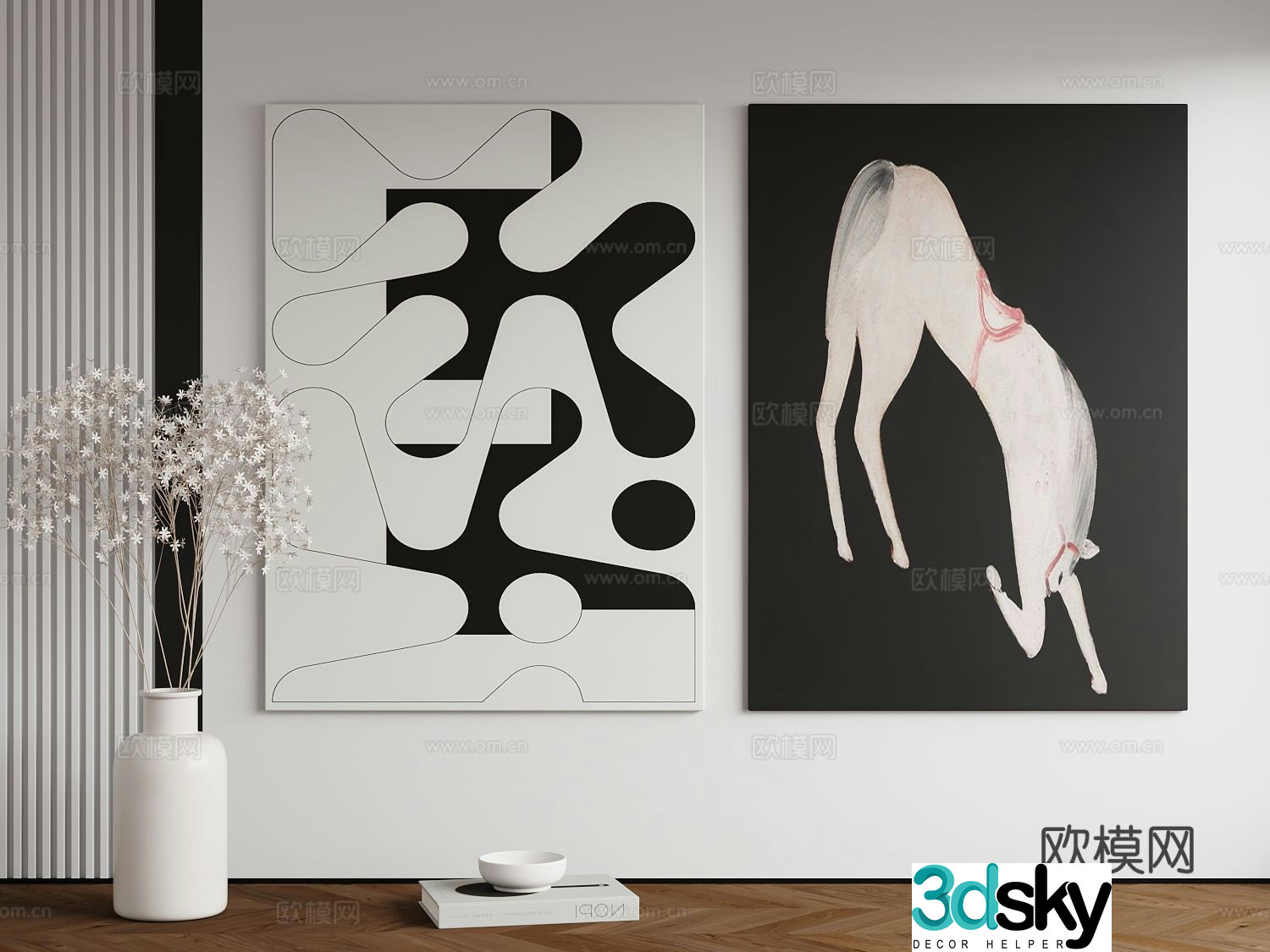 Decorative painting art hanging 3d model