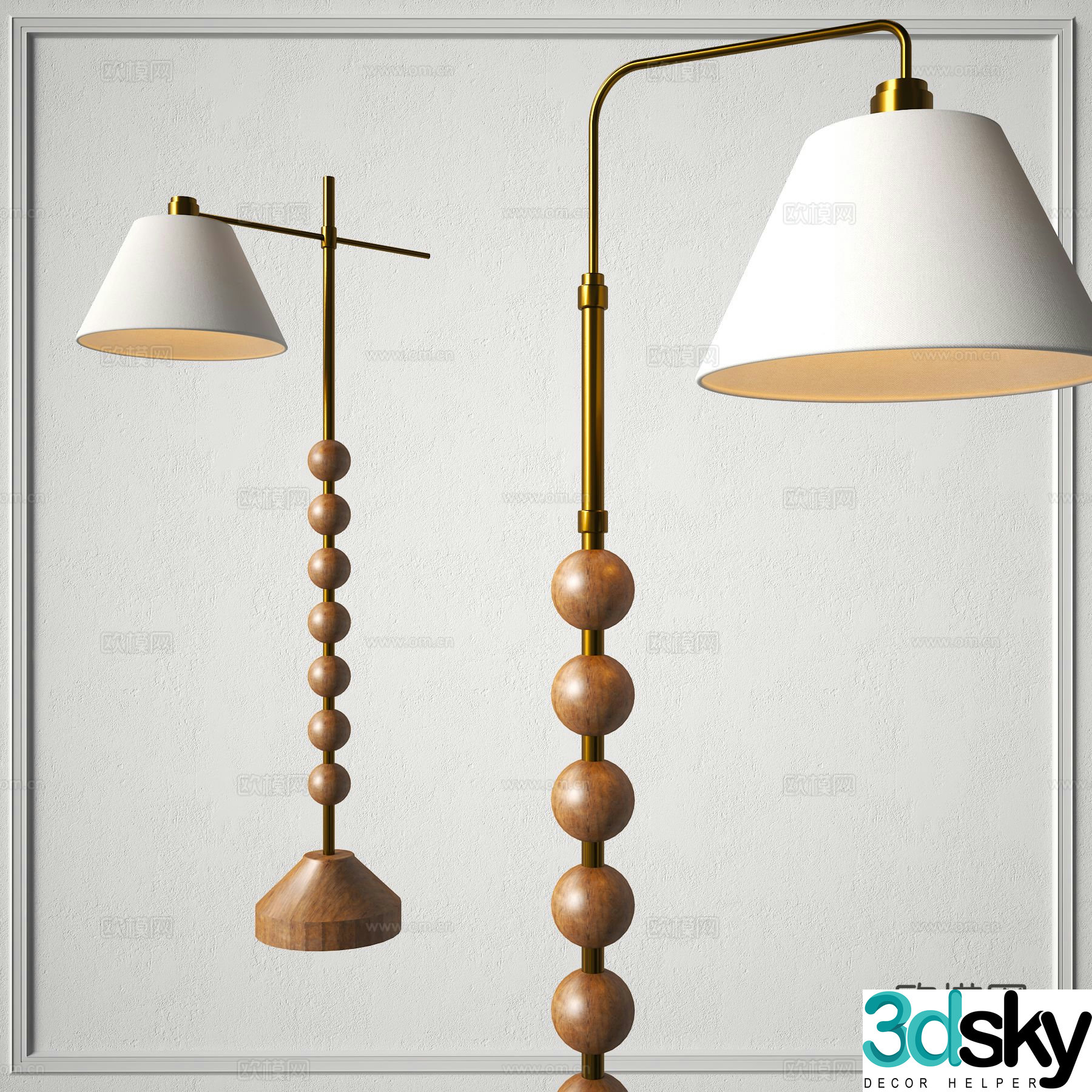 Medieval style floor lamp 3d model