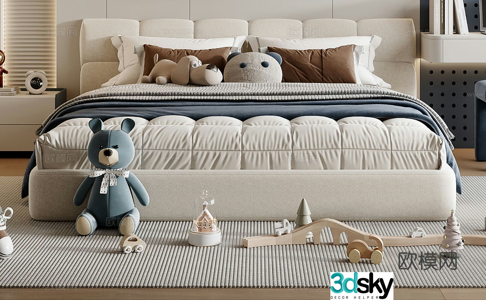 Modern children’s bed 3d model