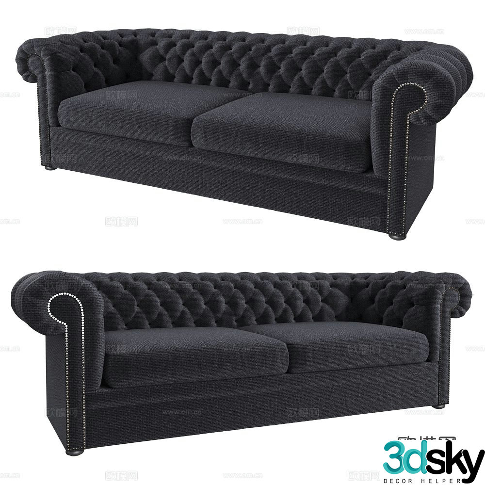 Dantone loveseat retro sofa 3d model