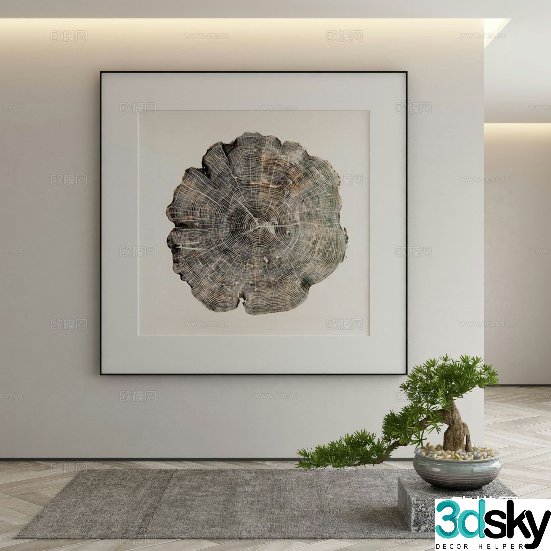 New Chinese style decorative painting art painting hanging painting 3d model