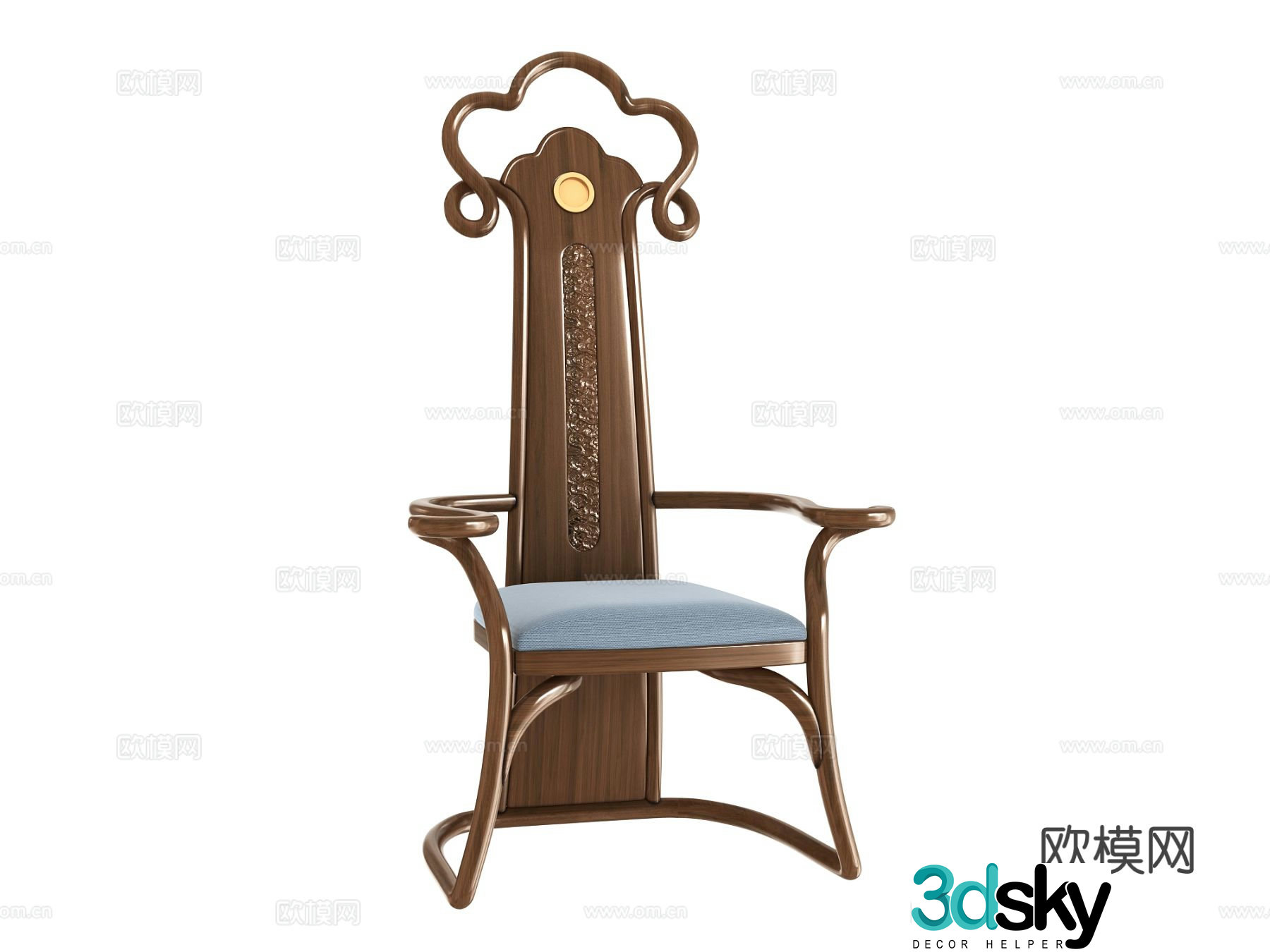 New Chinese style chair leisure chair 3d model