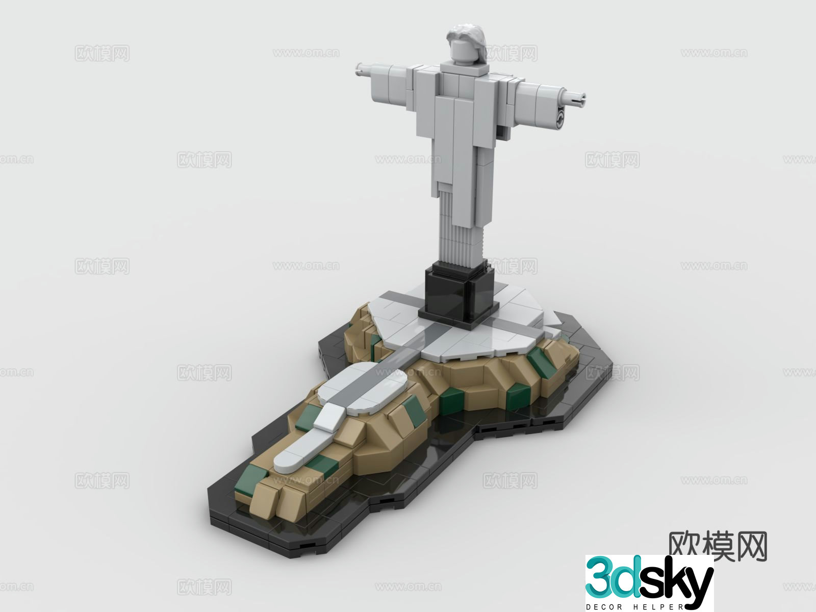 Lego toys building block toys christ statue jesus 3d model