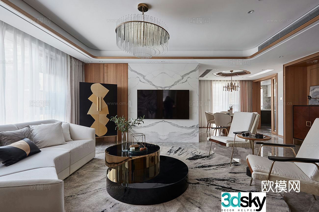 Modern living room 3d model