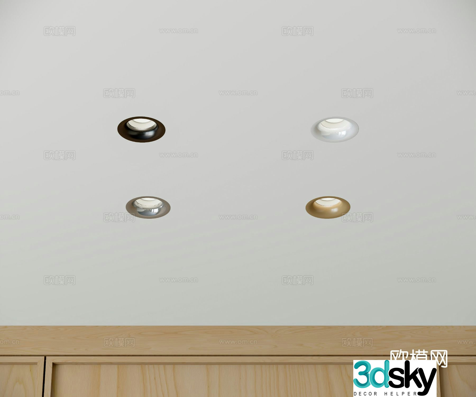 Recessed downlight spotlight 3d model