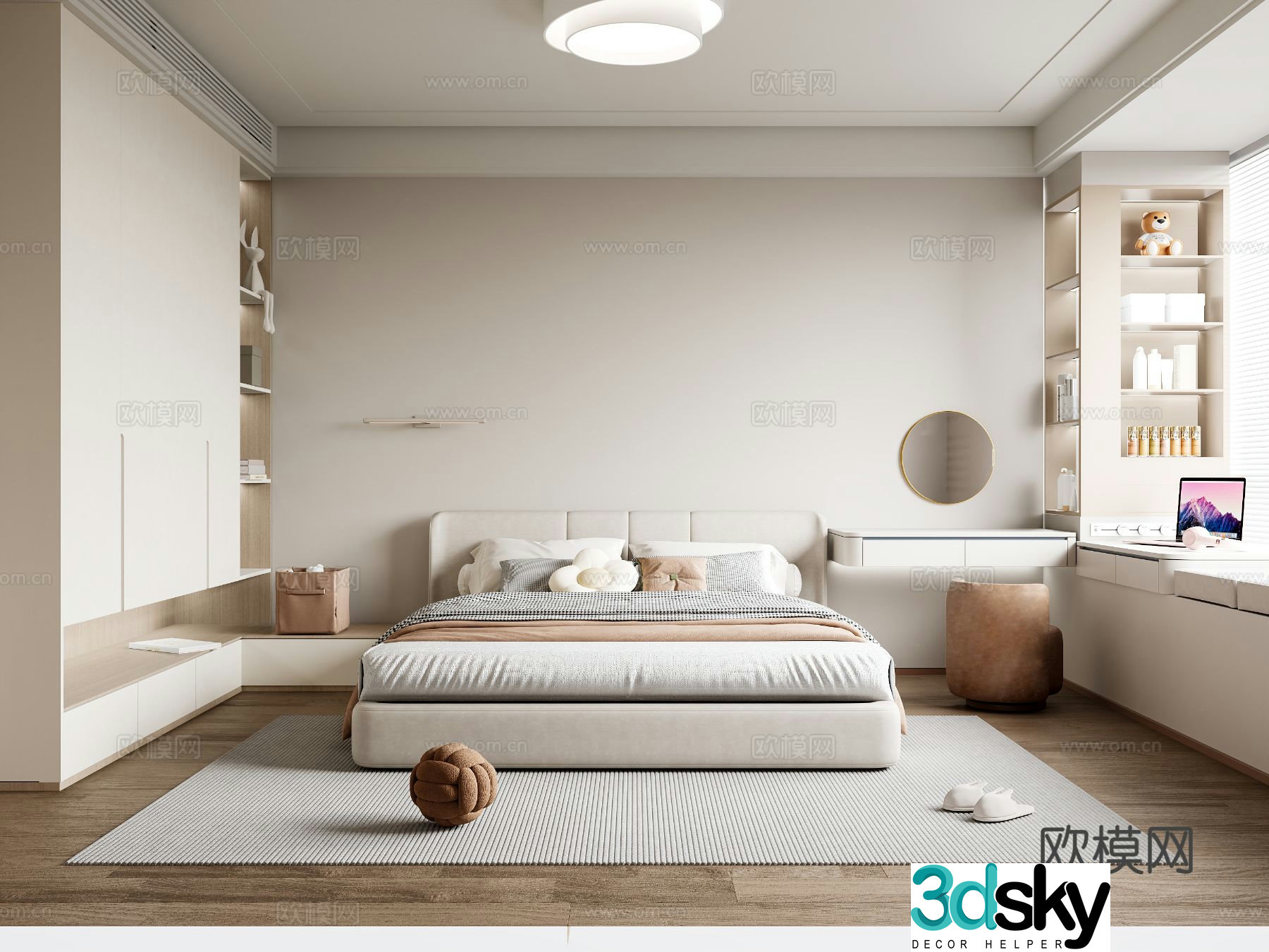 Cream style bedroom master bedroom 3d model
