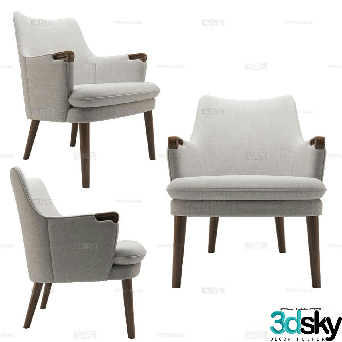 Carl Hansen lounge chair 3d model