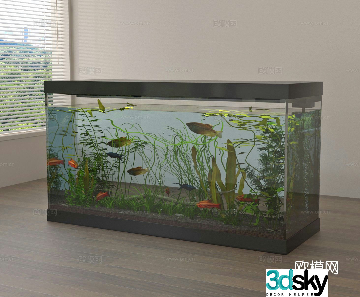 fish tank aquarium ornamental fish 3d model