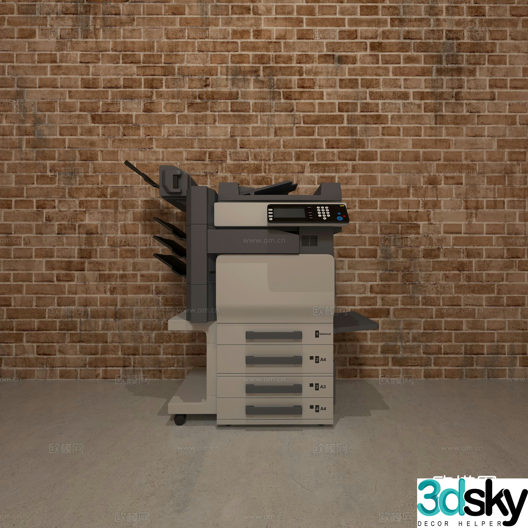 Office supplies printer copier 3d model
