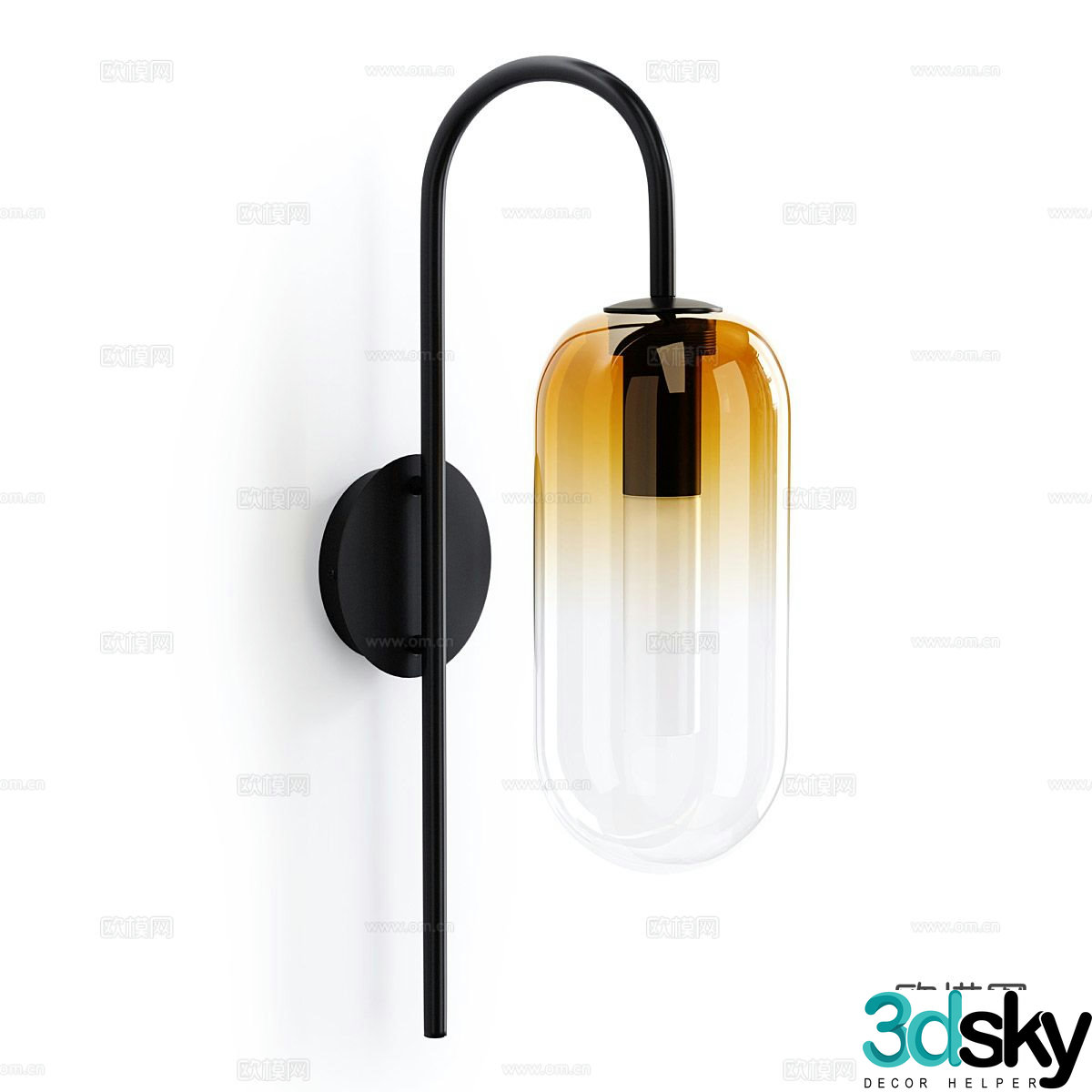 Minimalist wall light glass wall light 3d model