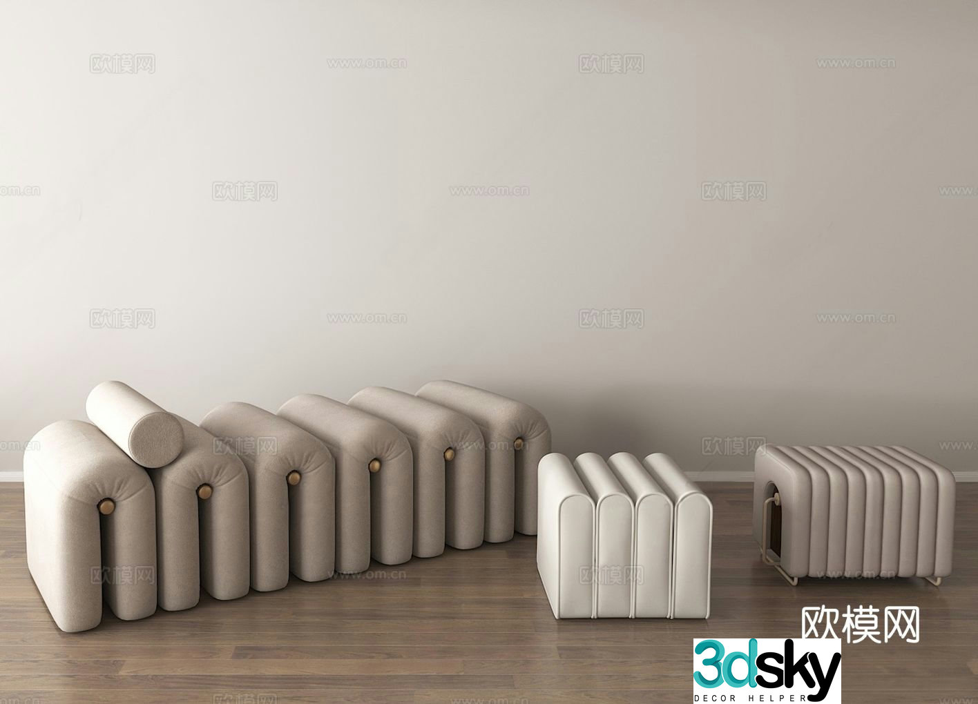 Modern sofa stool low stool stool 3d model