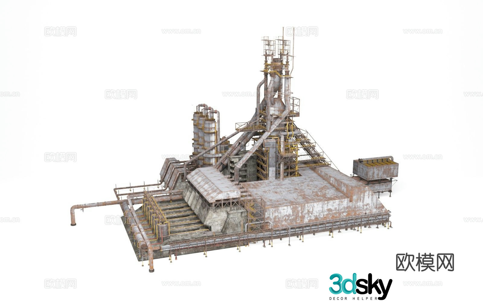 Industrial equipment chemical plant refinery 3d model