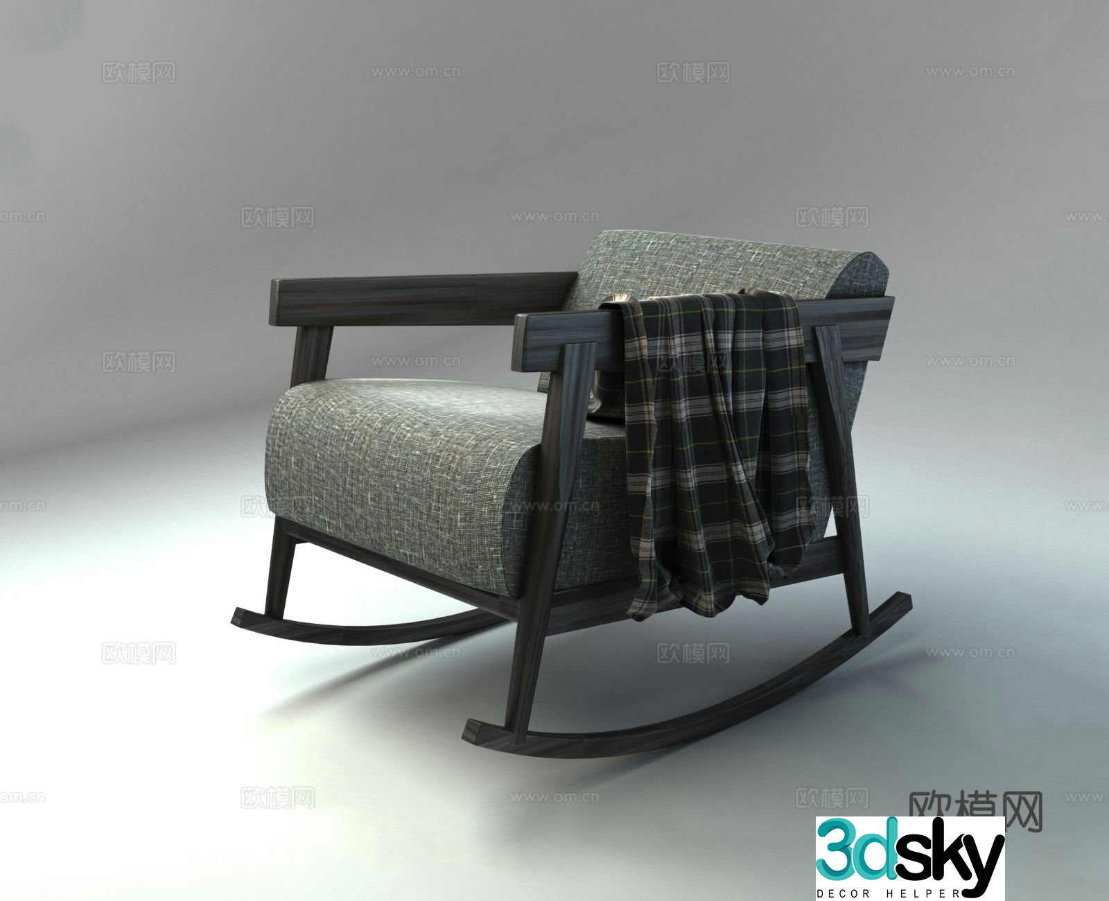 Modern armchair rocking chair outdoor chair 3d model