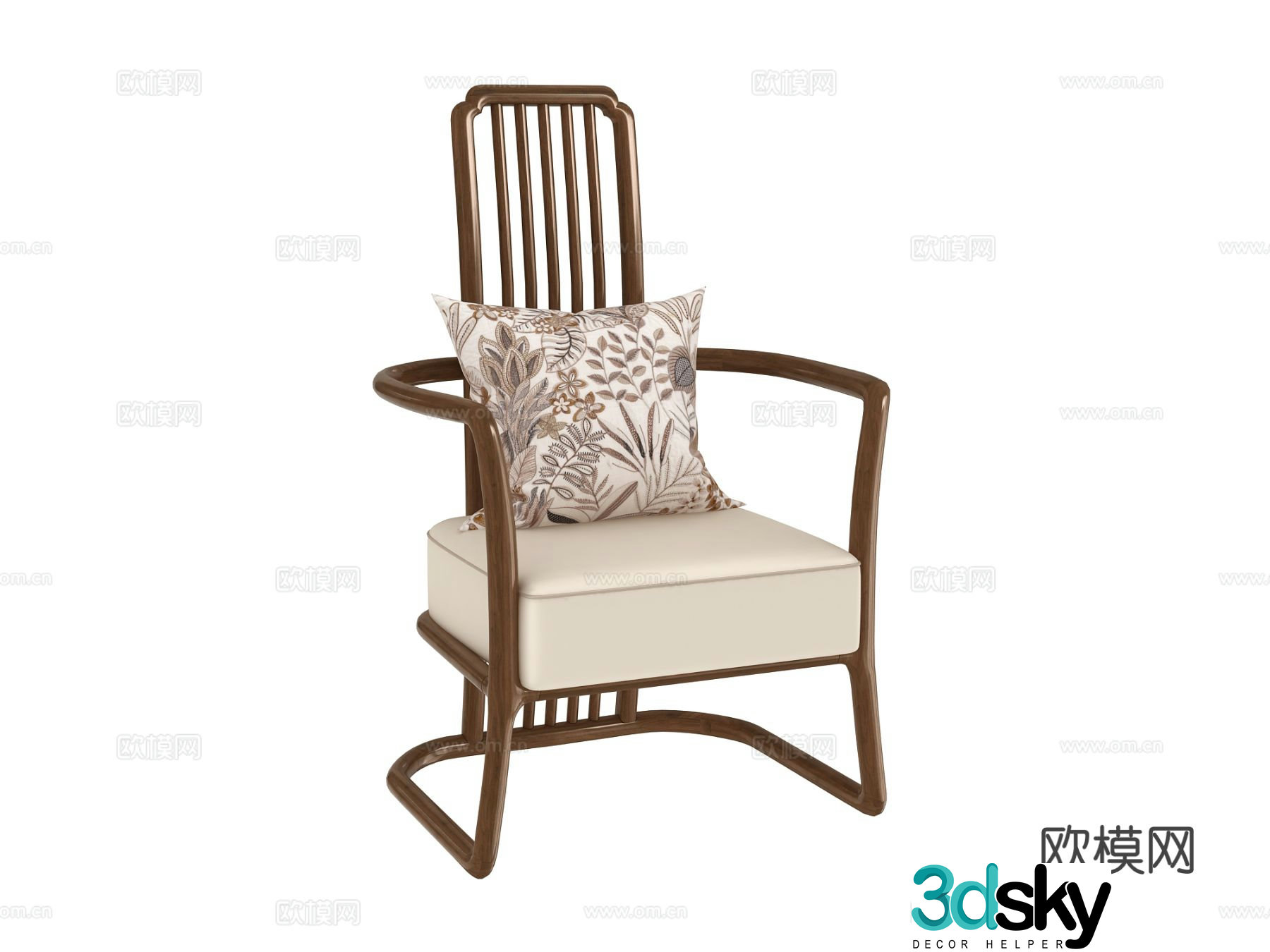 New Chinese style chair book chair 3d model