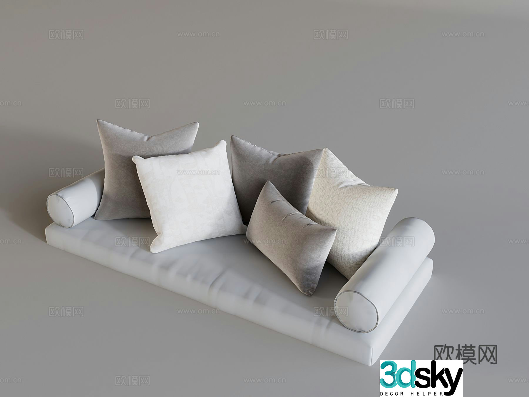 Cream style cushion seat cushion bay window cushion 3d model