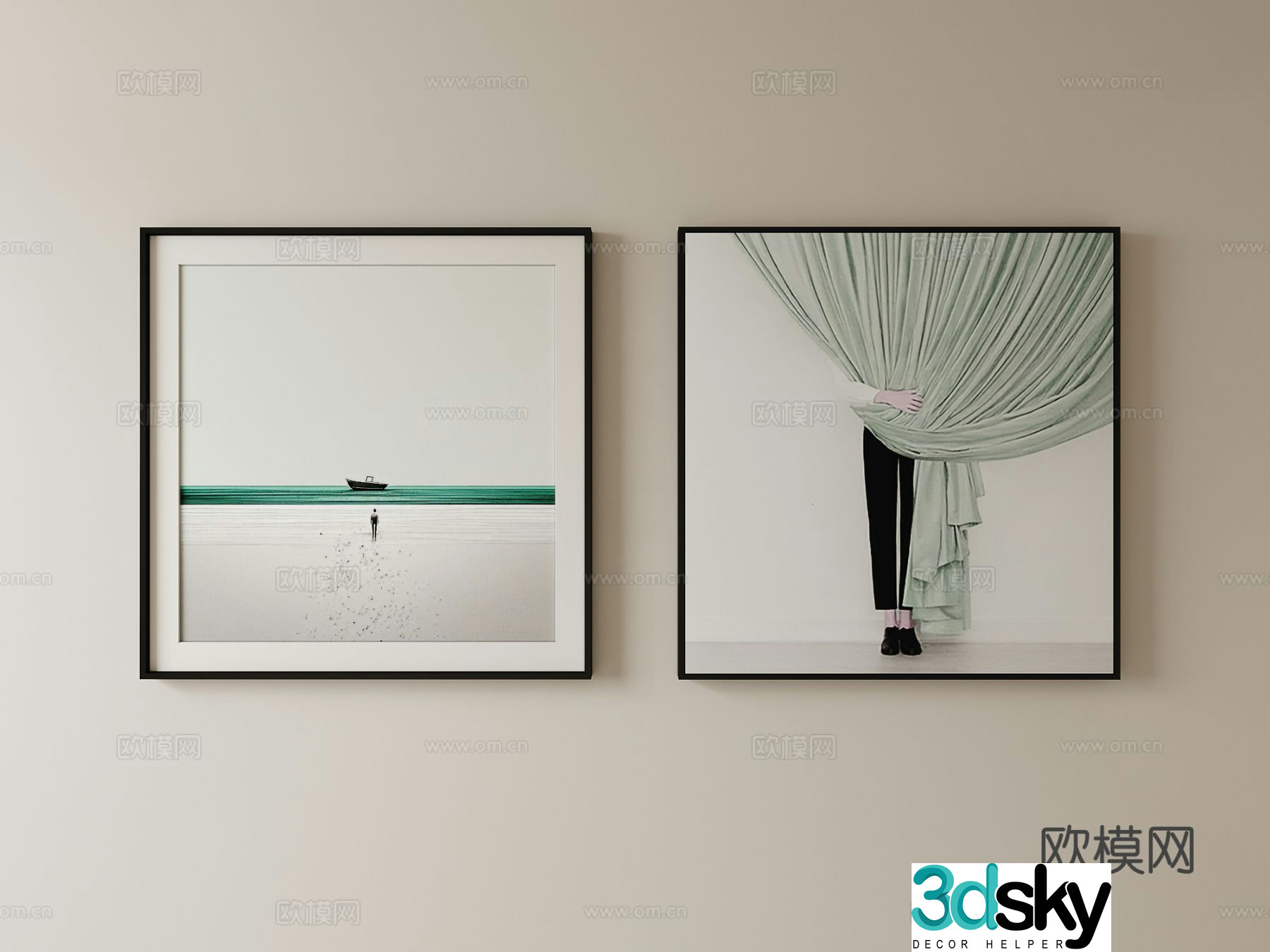 Decorative painting art painting hanging painting 3d model