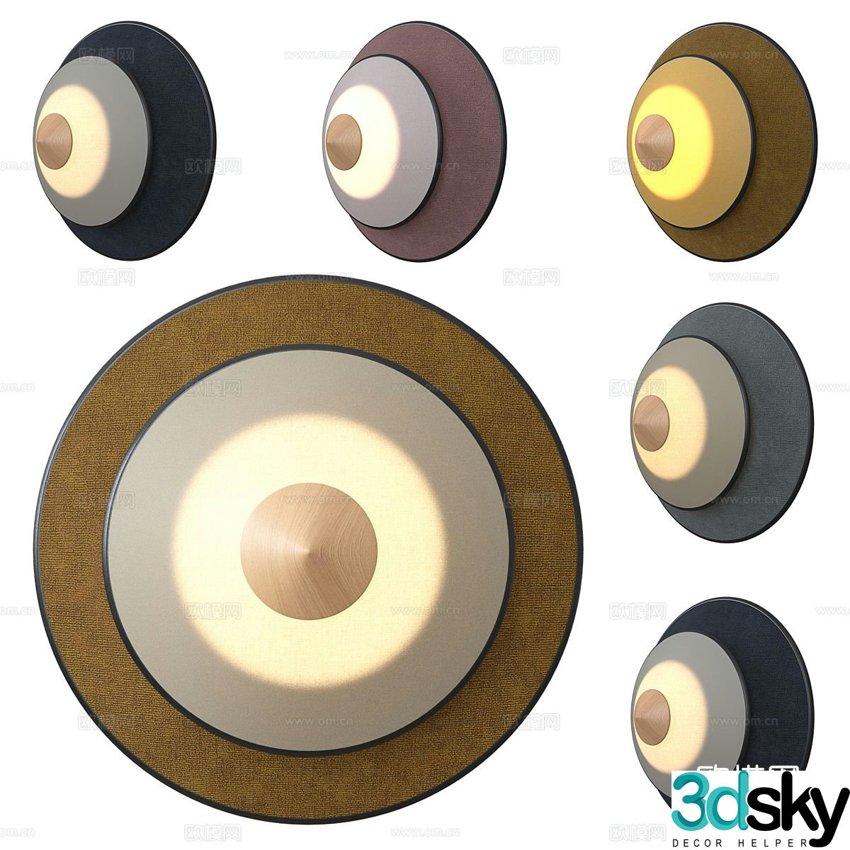 Simple wall lamp round wall lamp 3d model