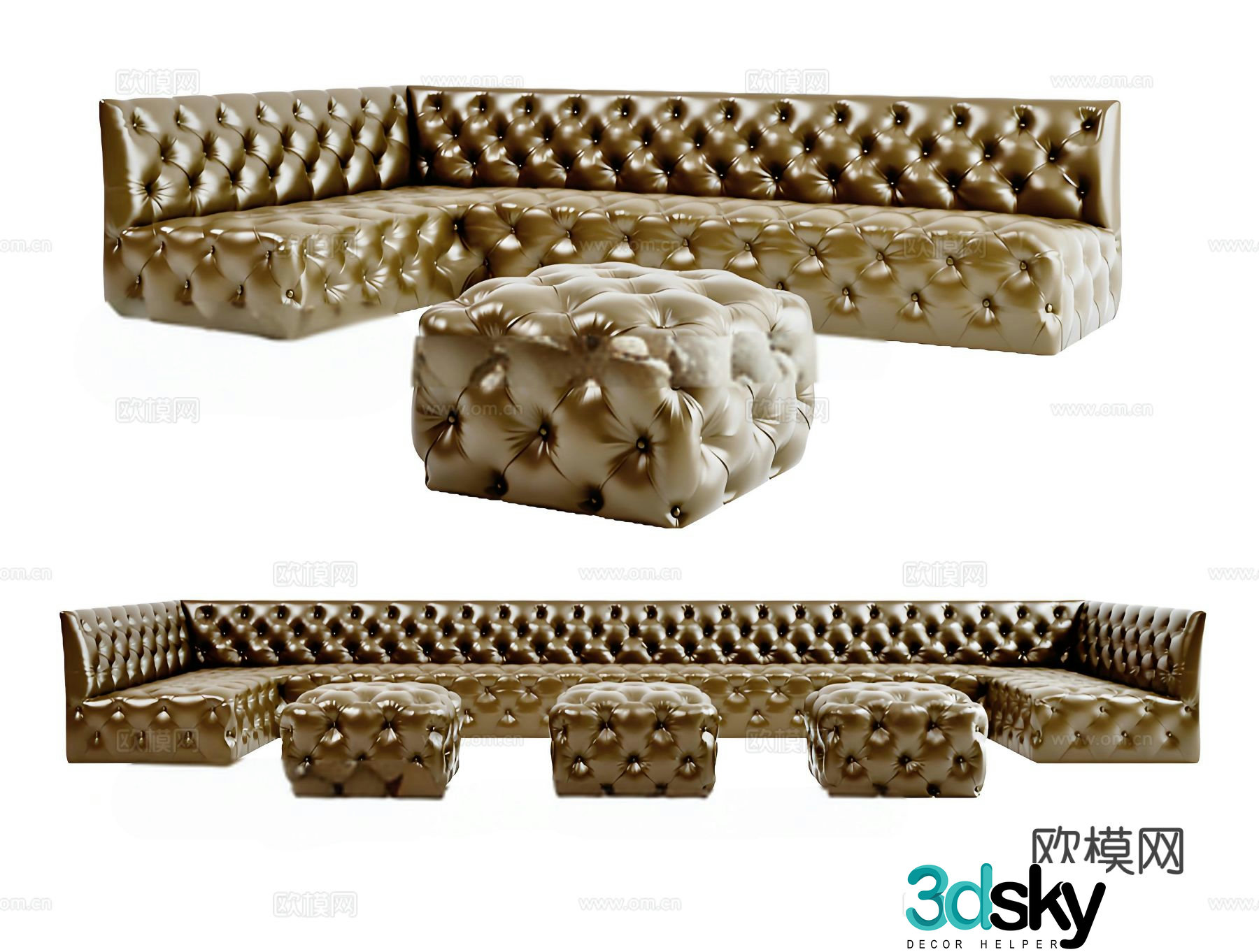 European KTV sofa deck sofa leather sofa 3D model
