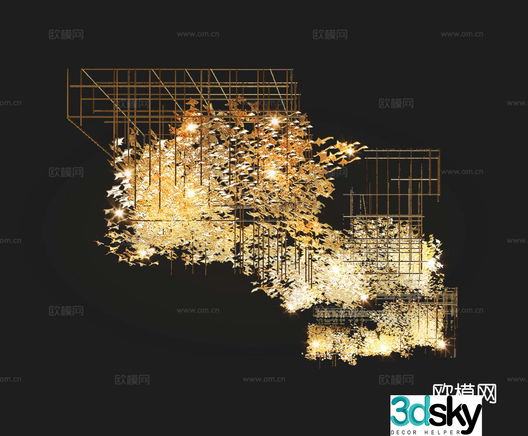 Light luxury decorative lamp crystal lamp 3d model