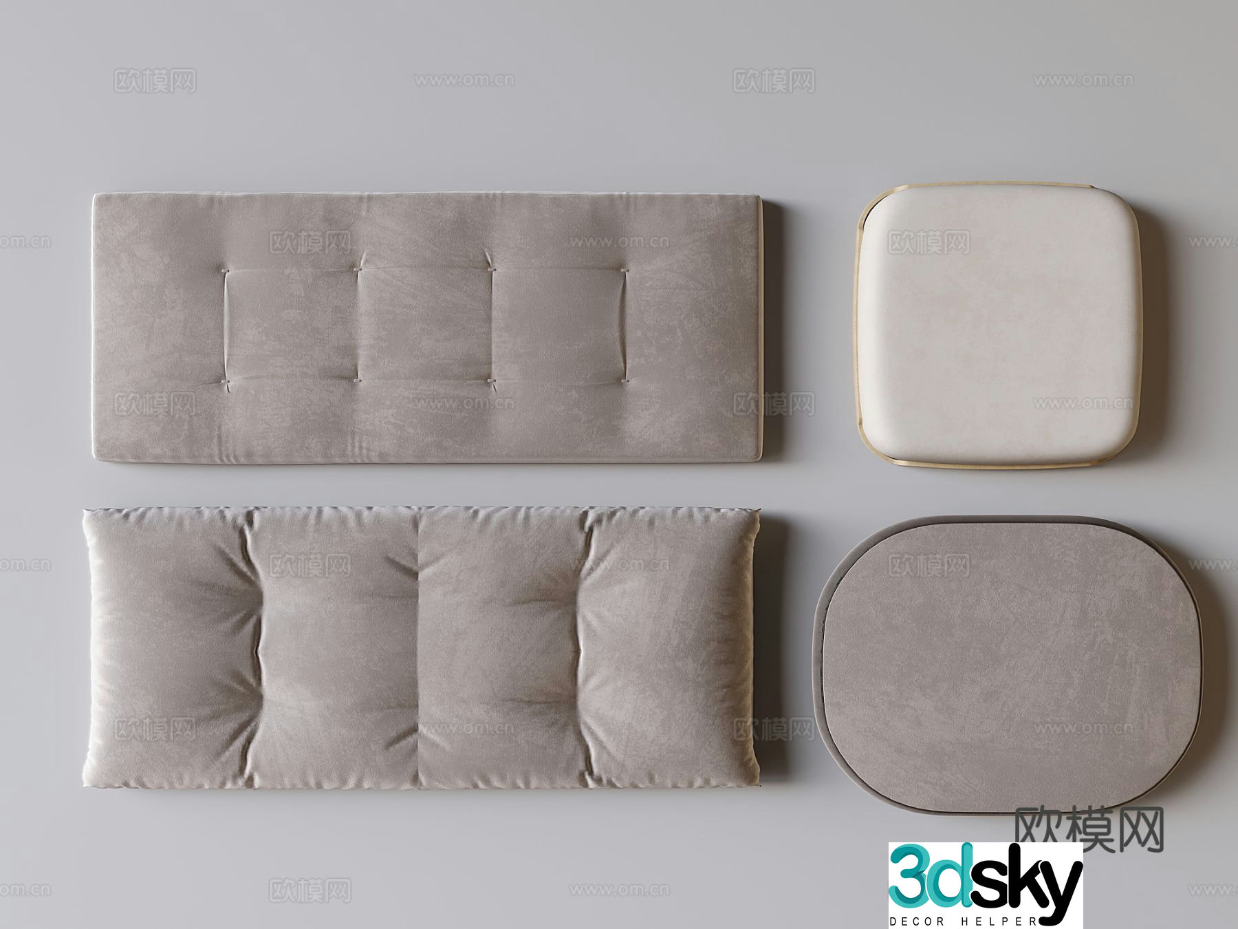 Cushion seat cushion bay window cushion 3d model