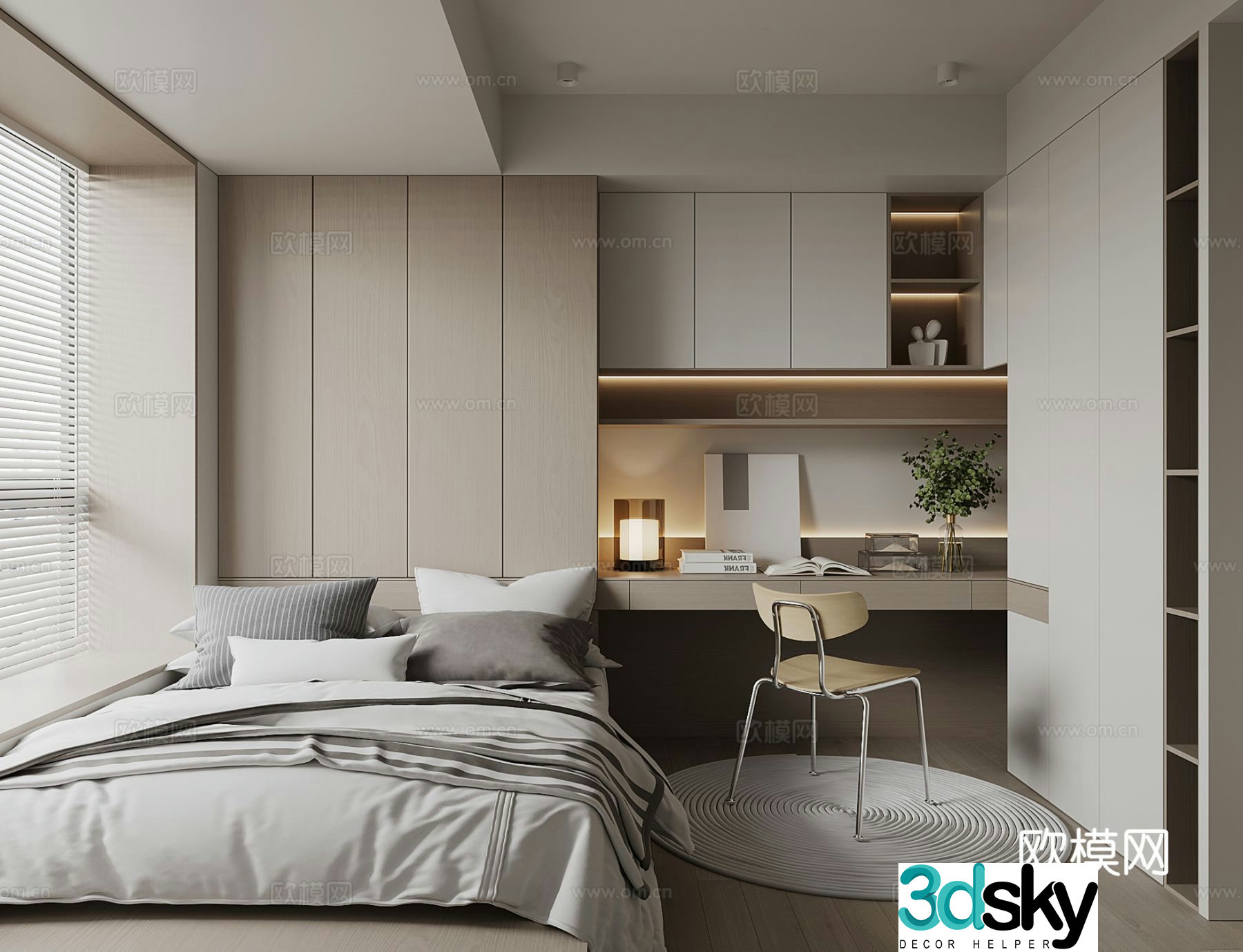 3d model of tatami bedroom and second bedroom