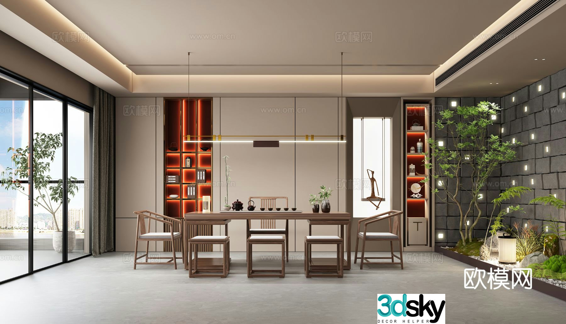 New Chinese tea room 3d model